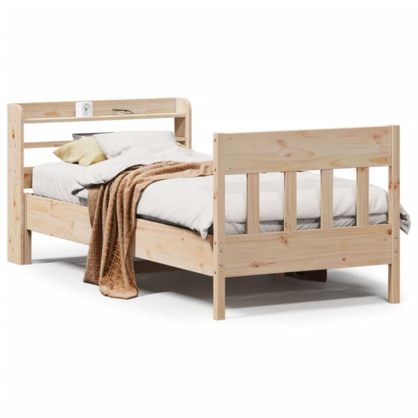 vidaXL Estructura de cama sin colchón madera maciza de pino 90x200 cm