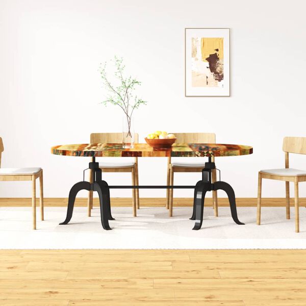 vidaXL Mesa de comedor de madera maciza reciclada y acero 180 cm