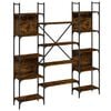 vidaXL Estanter&iacute;a de madera ingenier&iacute;a roble ahumado 155,5x24x166,5 cm