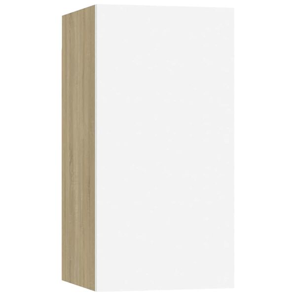 vidaXL Mueble para TV madera contrachapada blanco y roble 30,5x30x60cm