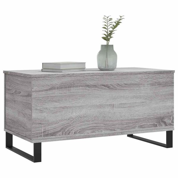vidaXL Mesa de centro madera contrachapada gris Sonoma 90x44,5x45 cm