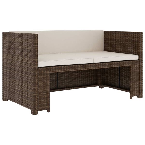 vidaXL Set muebles de jardín 5 piezas y cojines ratán sintético marrón