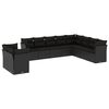 vidaXL Set de sof&aacute;s de jard&iacute;n 10 pzas cojines rat&aacute;n sint&eacute;tico negro