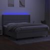vidaXL Cama box spring con colch&oacute;n tela y LED gris claro 200x200 cm