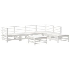 vidaXL Juego de muebles de jard&iacute;n 7 pzas madera maciza de pino blanco
