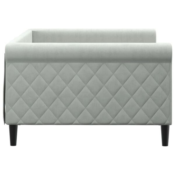vidaXL Sof&aacute; cama sin colch&oacute;n terciopelo gris claro 100x200 cm