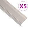 vidaXL Perfiles de pelda&ntilde;os forma de L 5 uds aluminio champ&aacute;n 100 cm