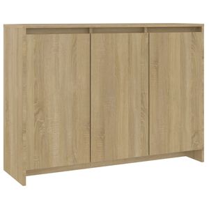 vidaXL Aparador de madera contrachapada roble Sonoma 102x33x75 cm