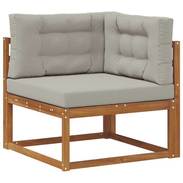 vidaXL Conjunto de sof&aacute;s de exterior 9 pcs Gris Natural y Claro