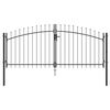 vidaXL Puerta Doble WOERDEN 299,5 x 174,5 cm Acero Gris Con cerradura