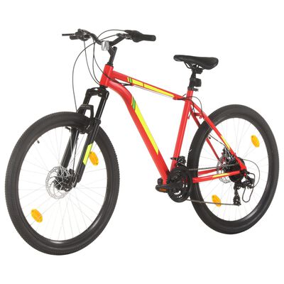 vidaXL Bicicleta de montaña 21 velocidad 27,5 pulgadas rueda 42cm rojo