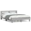 vidaXL Cama con cabecero madera de ingenier&iacute;a gris Sonoma 140x200 cm