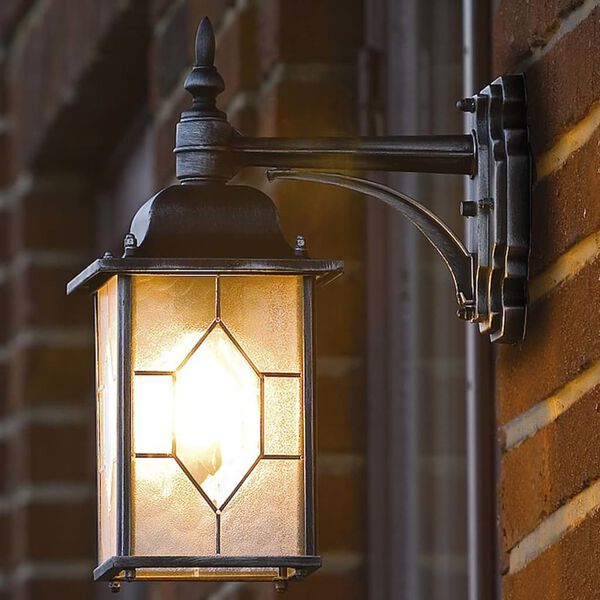 KONSTSMIDE Farol de gas Milano abajo negro y plateado