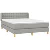 vidaXL Cama box spring con colch&oacute;n tela gris claro 140x190 cm
