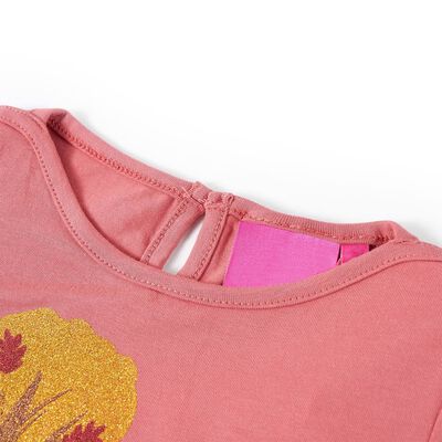 Camiseta infantil de manga larga rosa envejecido 92