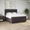vidaXL Cama box spring con colch&oacute;n tela marr&oacute;n oscuro 180x200 cm