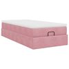 vidaXL Estructura cama otomana con colch&oacute;n terciopelo rosa 90x190cm