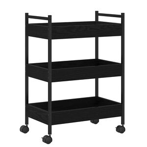 vidaXL Carro de Cocina Roble negro 50 x 30 x 70 cm