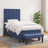 vidaXL Cama box spring con colch&oacute;n tela azul 80x200 cm