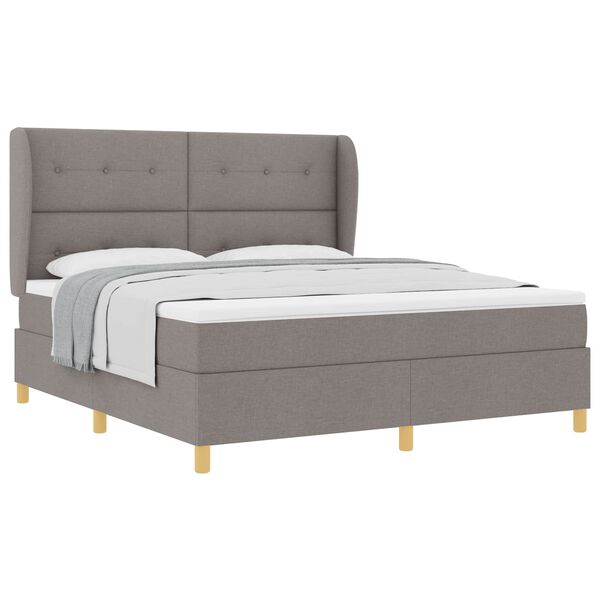 vidaXL Cama con Somier y Colch&oacute;n Gris Oscuro 90x190 cm de Tela Taup&eacute;