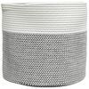 vidaXL Cesta de almacenaje algod&oacute;n gris y blanco &Oslash;40x35 cm