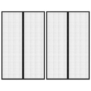 vidaXL Mosquiteras para puerta bloque magn&eacute;tico 2 uds negro 220x130 cm