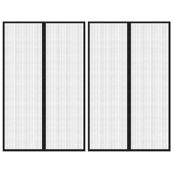 vidaXL Mosquiteras para puerta bloque magnético 2 uds negro 220x130 cm