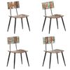 vidaXL Sillas de comedor 4 unidades madera maciza reciclada
