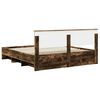vidaXL Estructura de cama con cabecera Roble ahumado 200 x 200 cm