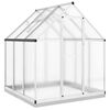 vidaXL Invernadero con marco base aluminio plateado 169x169x202 cm