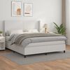 vidaXL Cama box spring con colch&oacute;n cuero sint&eacute;tico blanco 180x200 cm