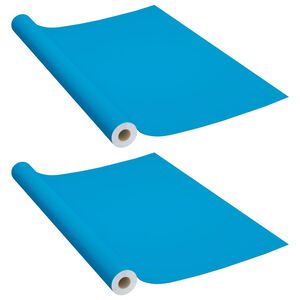 vidaXL L&aacute;minas autoadhesivas muebles 2 uds PVC azul celeste 500x90 cm