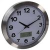 Perel Reloj de pared blanco y plateado 35 cm