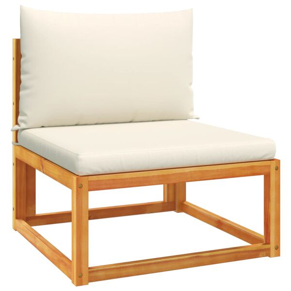 vidaXL Conjunto de sofá de jardín de 6 piezas con cojines de madera de acacia y cuerda