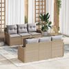vidaXL Conjunto de sof&aacute; de jard&iacute;n con coj&iacute;n Manual 7 pcs Beige y gris