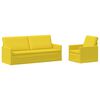 vidaXL Juego de Sof&aacute; 2 pcs Amarillo Claro Tela