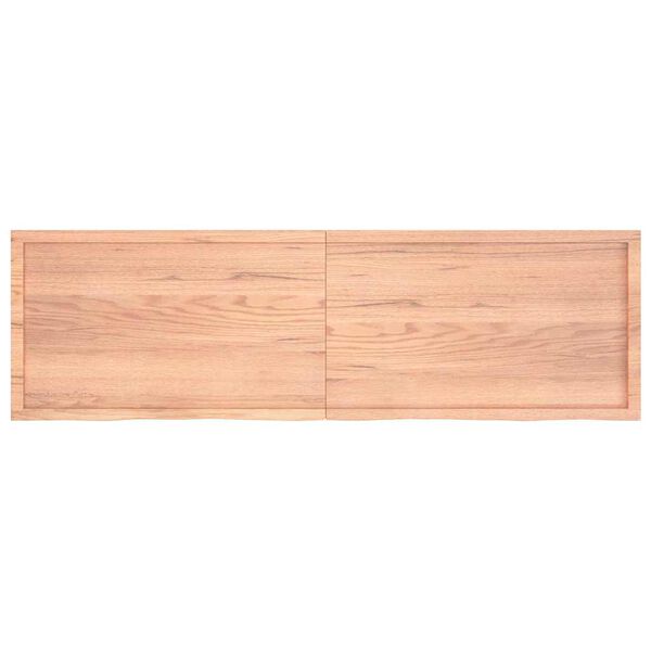 vidaXL Encimera ba&ntilde;o madera maciza tratada marr&oacute;n claro 200x60x(2-6)cm