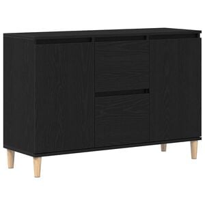 vidaXL Aparador con caj&oacute;n Negro 102 x 35 x 60 cm Madera de ingenier&iacute;a
