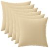 vidaXL Funda de almohada 6 pcs HEERLEN Beige 30 x 30 cm Poli&eacute;ster