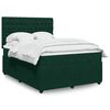 vidaXL Cama box spring con colch&oacute;n terciopelo verde oscuro 160x200 cm