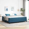 vidaXL Estructura de cama con colch&oacute;n Azul Oscuro 200 x 200 cm tela