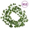 vidaXL Guirnaldas de hiedra 12 unidades verde 200 cm