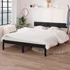 vidaXL Estructura de cama sin colchón madera maciza negro 140x200 cm