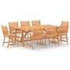 vidaXL Juego de comedor para jard&iacute;n 9 piezas madera maciza de acacia