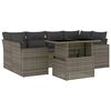 vidaXL Set de sof&aacute;s de jard&iacute;n 7 pzas con cojines rat&aacute;n sint&eacute;tico gris