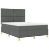 vidaXL Cama Box Spring LED con colch&oacute;n Gris oscuro 160 x 200 cm tela