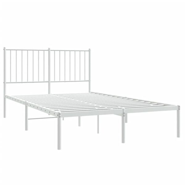 vidaXL Estructura cama sin colch&oacute;n con cabecero metal blanco 120x200cm