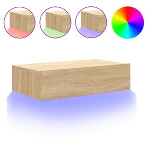 vidaXL Mueble de TV con luces LED roble Sonoma 60x35x15,5 cm