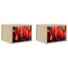 vidaXL Mesita de noche de pared HEESCH 2 uds. Roble Sonoma
