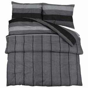 vidaXL Juego de funda n&oacute;rdica algod&oacute;n gris oscuro 200x200 cm